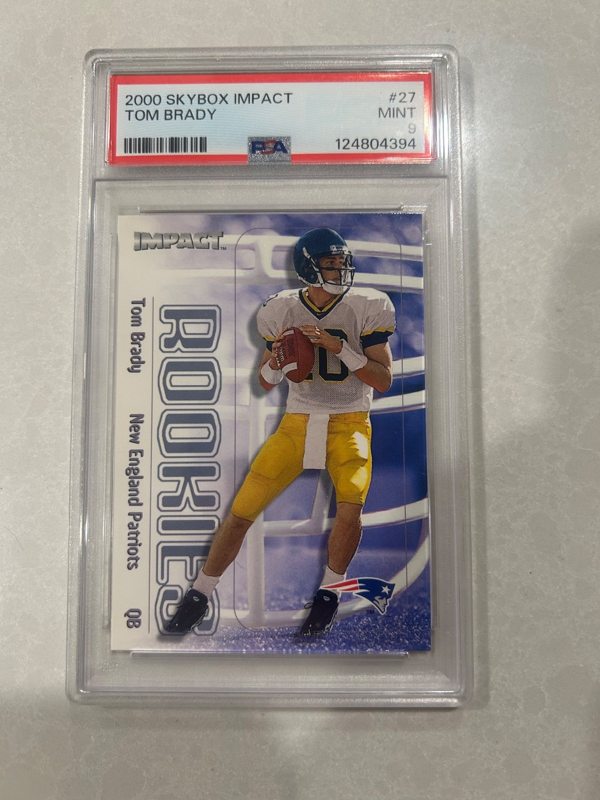 2000 skybox impact Tom Brady rookie PSA 9