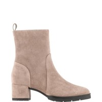 HÖGl Ankle Boots Damen 34,5 Taupe Leder Stiefeletten Schuhe
