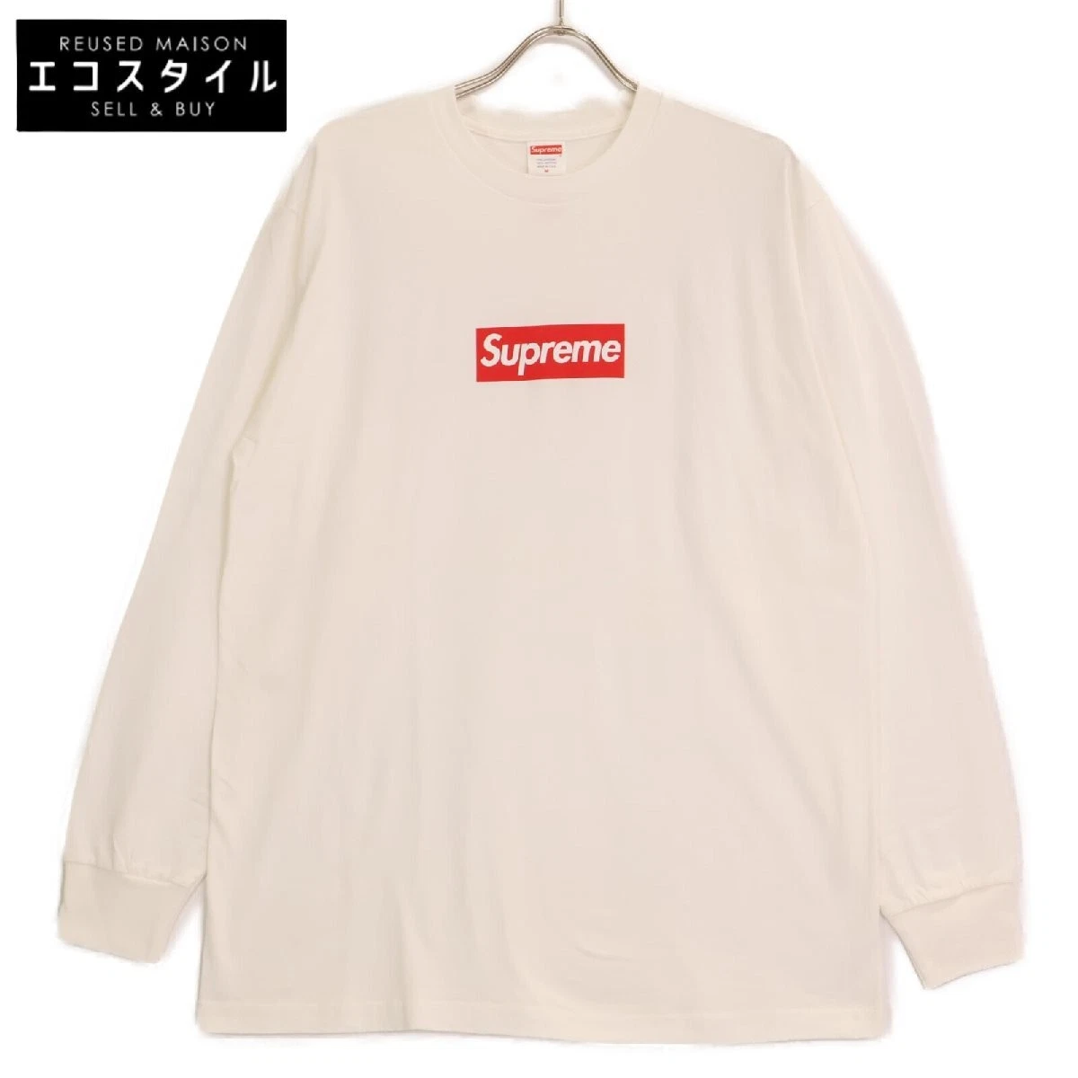 Supreme Supreme Box Logo L S Tee Box Logo manches longues T shirt hauts M blanc
