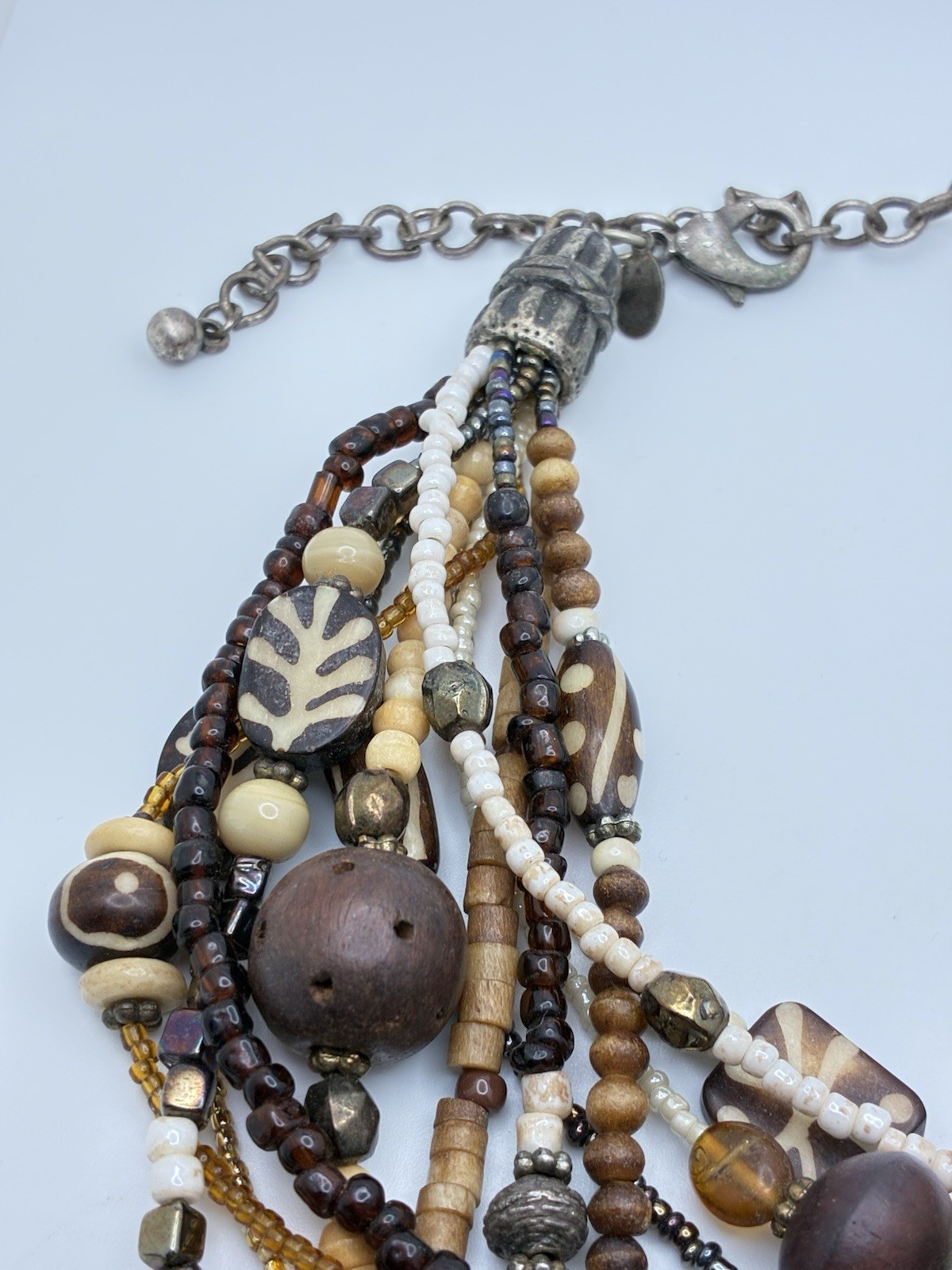 Chicos Multi Strand Beaded Statement Necklace Bro… - image 10