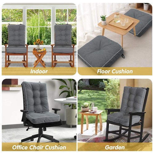 Rocking Chair Cushion, Set of Thicken Seat & Back Chair Cushions with Memory ... - Picture 5 of 7