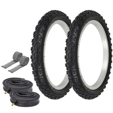 PRO BIKE TIRE 16" X 2.10  ALL BLACK 2 TIRES W/ HEVY DUTY TUBES  RIM STRIPS