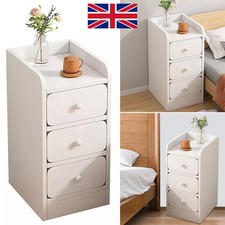 Modern 3 Drawer Wooden Bedroom Bedside Cabinet Nightstand Side Table White