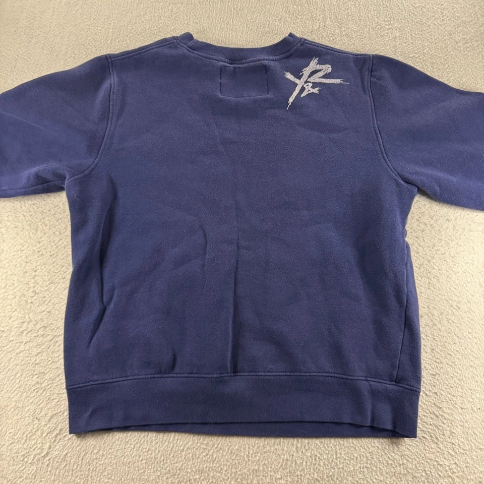 Sudadera Young & Reckless Para Hombre XL Azul Marino Gráfico Logotipo Deletreado Forrada de Vellón Foto 2 de 4