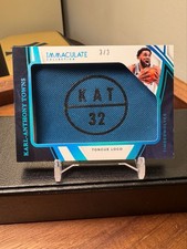 #/3 2024-25 Immaculate Karl-Anthony Towns Sneak Peek Sneaker Tongue Logo Patch