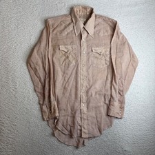 60s Wrangler Western Shirt Mens 16-33 Red Black Plaid Pearl Snap Made in USA
