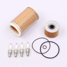 Air Filter Oil Filter Spark Plugs Maintenance Set for Kawasaki Z 650 # 77-81