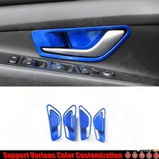 Inner Door Handle Decor Frame Cover 4* For Hyundai Elantra 2021-2023 Bright Blue