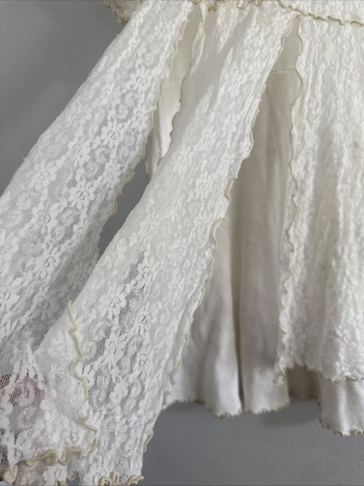 Vestido De Colección JM Originales Ellenville Ny Niños 10 Blanco Encaje Victoriano Mormón EE. UU. Foto 3 de 4