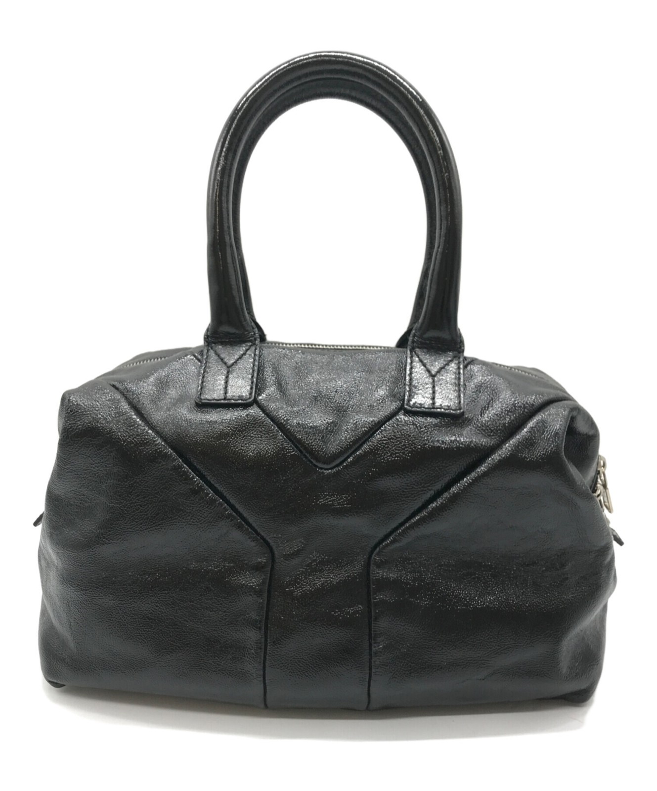 Borsa donna Yves Saint Laurent design a forma di Y mini Boston nera Made in Italy