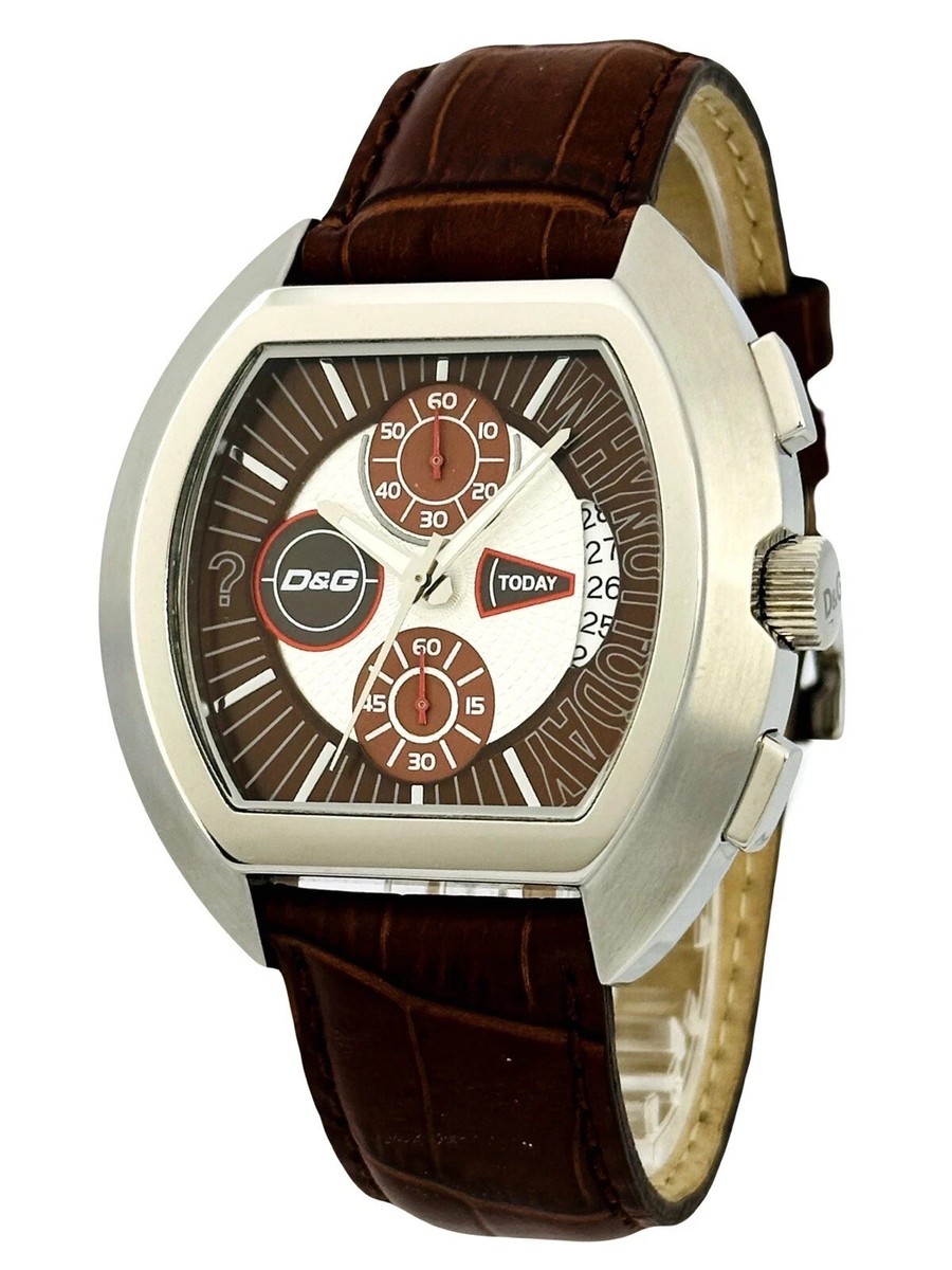 Dolce & Gabbana D&G Men's DW0213 High Security Brown Leather Strap
