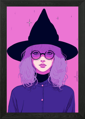 Hexe Lofi Rosa Retro Gerahmtes Wandbild Poster Leinwanddruck Bild