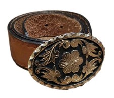 Vintage TEX-MADE Belt Size 26 Genuine Leather Tooled Name BOBBI BOBBY Armadillo