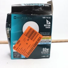 Ecosmart Dimmable Motion Sensor LED Light Bulb A19 60W 120V 1006778597
