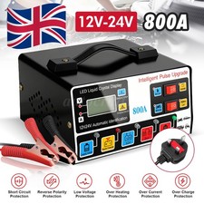 Heavy Duty Smart Car Battery Charger 12V/24V Automatic Pulse Repair Trickle 800A