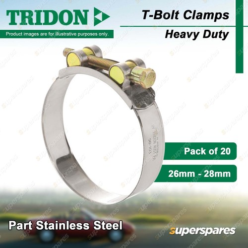 Tridon Part Stainless T- Bolt Hose Clamp 29mm x 31mm Pk of 10  TTBY29-31P