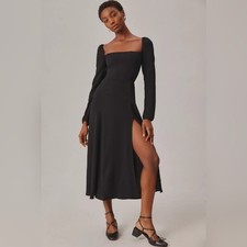 Reformation Sigmund Midi Dress in black