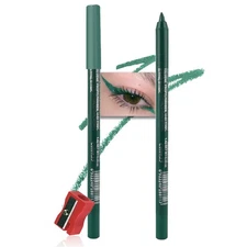 evpct Green Glitter Eyeliner Pencil for Eyes, Dark Forest Green Metallic Shim...