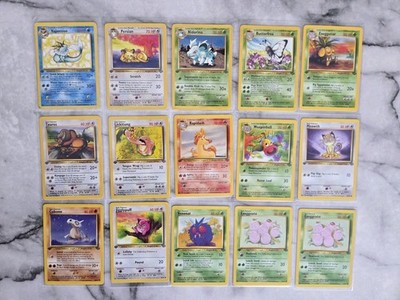 Vintage Pokemon 1st Edition Jungle x 15 Card Lot - Rare, Uncommons, Commons
