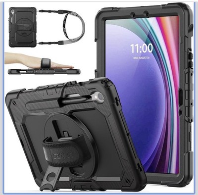 Seymac Samsung Protective Case, Screen Protector, 360 Stand, Hand & Should Strap
