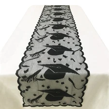 Graduation Table Runner 72 Inch-Lace Grad Cap for Party Decorations 2023
