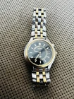 Seiko Kinetic Indicator Mens Watch Vintage Two Tone Black Dial Gold