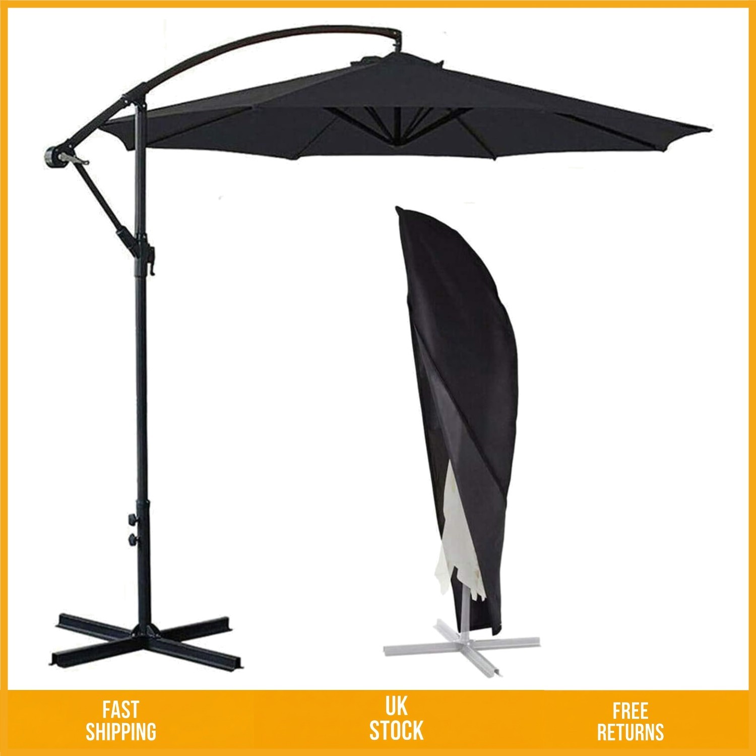 Waterproof Cantilever Patio Umbrella Cover for 9ft to 13ft Parasols
