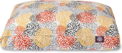 Citrus Blooms Medium Rectangle Pet Bed for Stylish Comfort