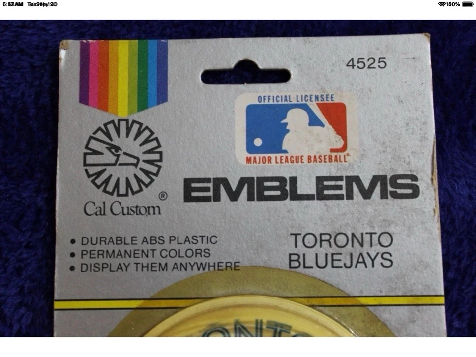 Nuevo de Lote Antiguo Cal Personalizado Toronto Bluejays Rejilla Insignia Topper Letrero Accesorio Parachoques Foto 3 de 4