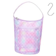 Kids Mesh Shower Caddy - Small Portable Toiletry Tote Bag for Purple Mermaid