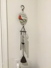 In Loving Memory Cardinal Pinecone Comfort Wind Chimes 27” long