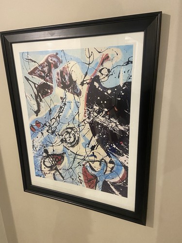 Jackson Pollock Vtg. Abstract art Print "Composition" 1960's Baltimore Museum - Picture 2 of 17