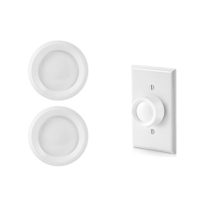 2 PCS RK-WH Rotary Dimmer Knob Replacement for Rotary Dimmer Switch,Fan