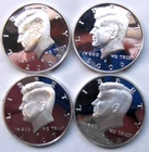 lot of 4 90% Silver proof Kennedy Half dollars 2005 2006 2007 2008 san francisco