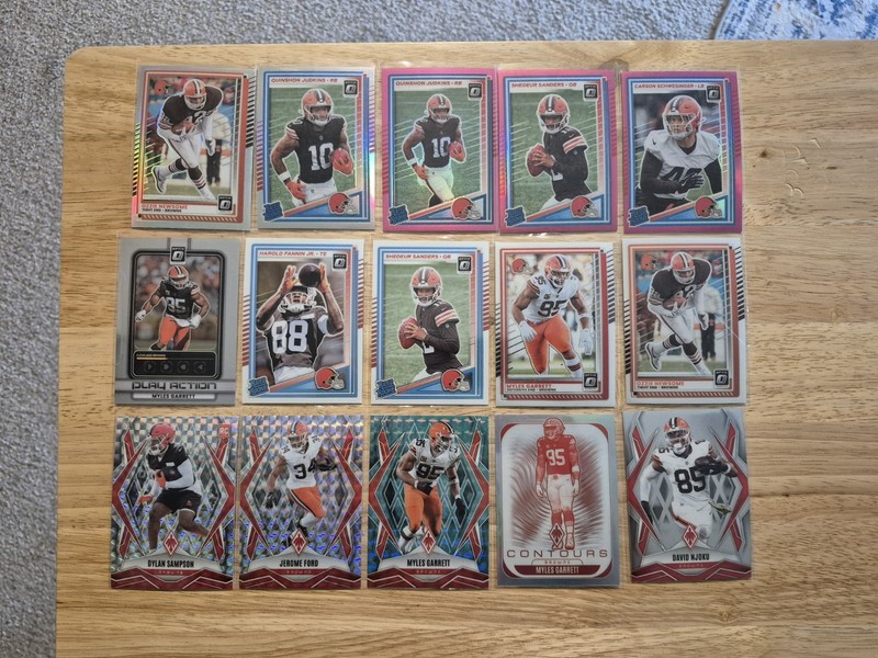 Football 60 Card Lot2, Cleveland Browns, No Dups (Garrett, Sanders, Fannin)