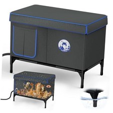 Heated Outdoor Cat House for Winter, 100 Waterproof XXL Shelter 29"x17"x21" 