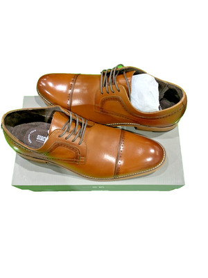 Stacy Adams Dickinson Cap Toe Oxford Dress Shoes Cognac Leather (size variation)
