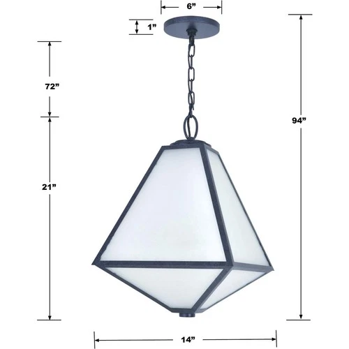 Crystorama GLA-9705-OP-BC Glacier Outdoor Pendant or Chandeller Black Charcoal - Picture 7 of 10