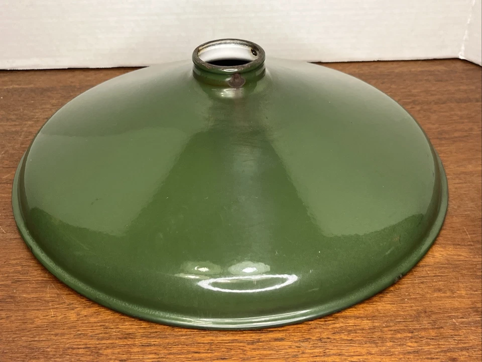 Benjamin Green 14" Porcelain Enamel Lamp Shade Light 2" Fitter Farm Industrial - Image 4 of 4