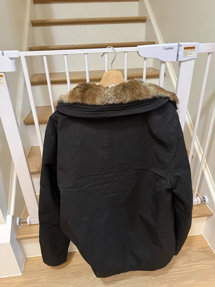 Chaqueta de invierno Billy Reid negra con piel real talla L Foto 3 de 4