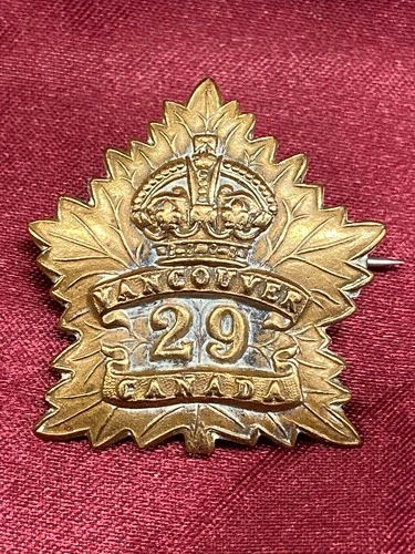 WW1 CEF Canadian 29th Vancouver Battalion Sweetheart Brooch w/fixing