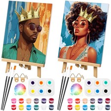 2 Pack Couples Painting Kit Date Night Valentine's Day Paint and Sip Kits for...