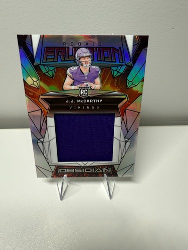 J.J. McCarthy 2024 Panini Obsidian Eruption Patch RC /99 #ERM-JMY Vikings