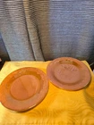 Two Vintage Anchor Hocking Fire King Peach Luster Laurel Leaf Salad Plate