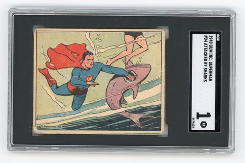 1940 Gum Inc Superman #24 Attacked By Sharks — SGC 1
