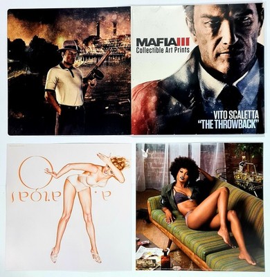 Hangar 13 MAFIA III COLLECTIBLE ART PIN UP PRINTS 30.5x30.5cm Rockabilly/Art