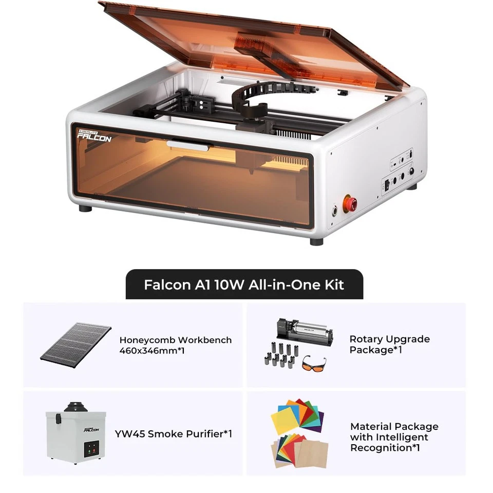 Creality Falcon A1 10W Geschlossener Laser Gravierer & Cutter Alles-in-Einem-Kit