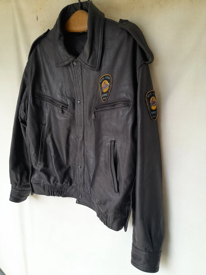 Vintage Fernandez Barcelona Bikers Jacket Mens Medium Dark Brown Leather - Image 3 of 4