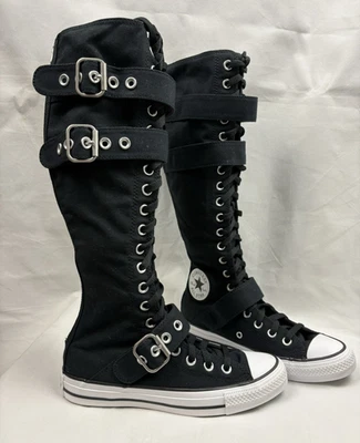 Converse Chuck Taylor All Star XX-Hi Knee Straps & Buckles Sneakers Black Size 6 - Photo 1/4