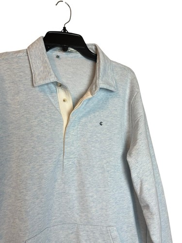 Criquet Collared Pullover Sweatshirt Mens Size M Long Sleeve Rugby Heather Ice - Picture 2 of 5